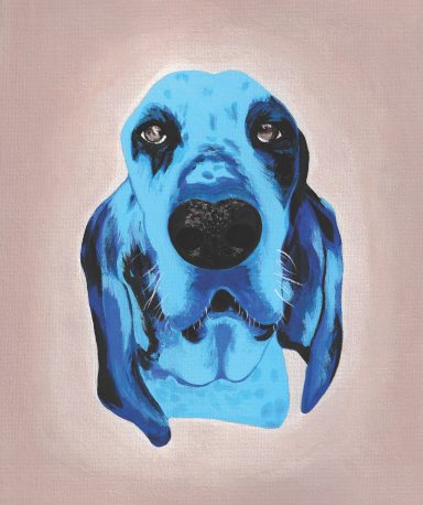 A Portrait of a Grand Bleu de Gascogne hunting dog